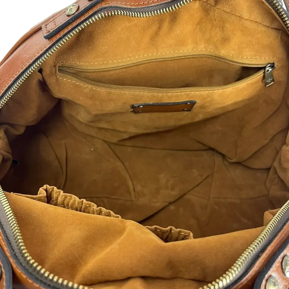 PATRICIA NASH Crackled ROSE GARDEN Woven Straw SATCHEL Bag FLORAL